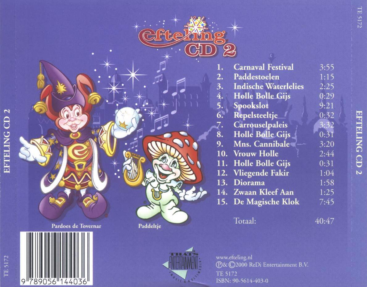 Efteling  De Mooiste Muziek Uit De Efteling Cd2 : Back